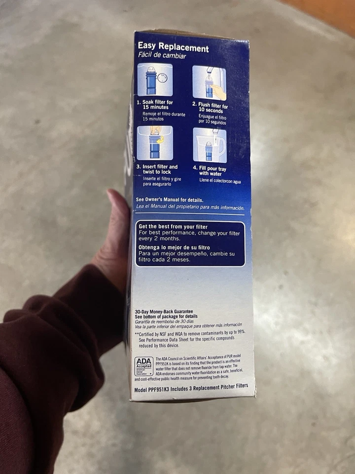 PUR Maxion Water Pitcher Replacement Filters 3 Pack Unopened New - Image 3 of 4