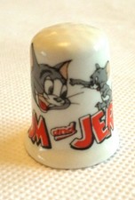 Novelty Thimble Hanna Barbera Bone China Tom and Jerry