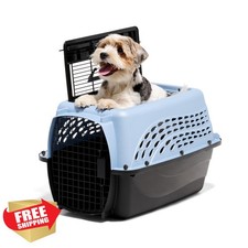 Petmate Dog Carrier Crate 24" Blue, Small Dog Cat Kennel, Top/Front Load