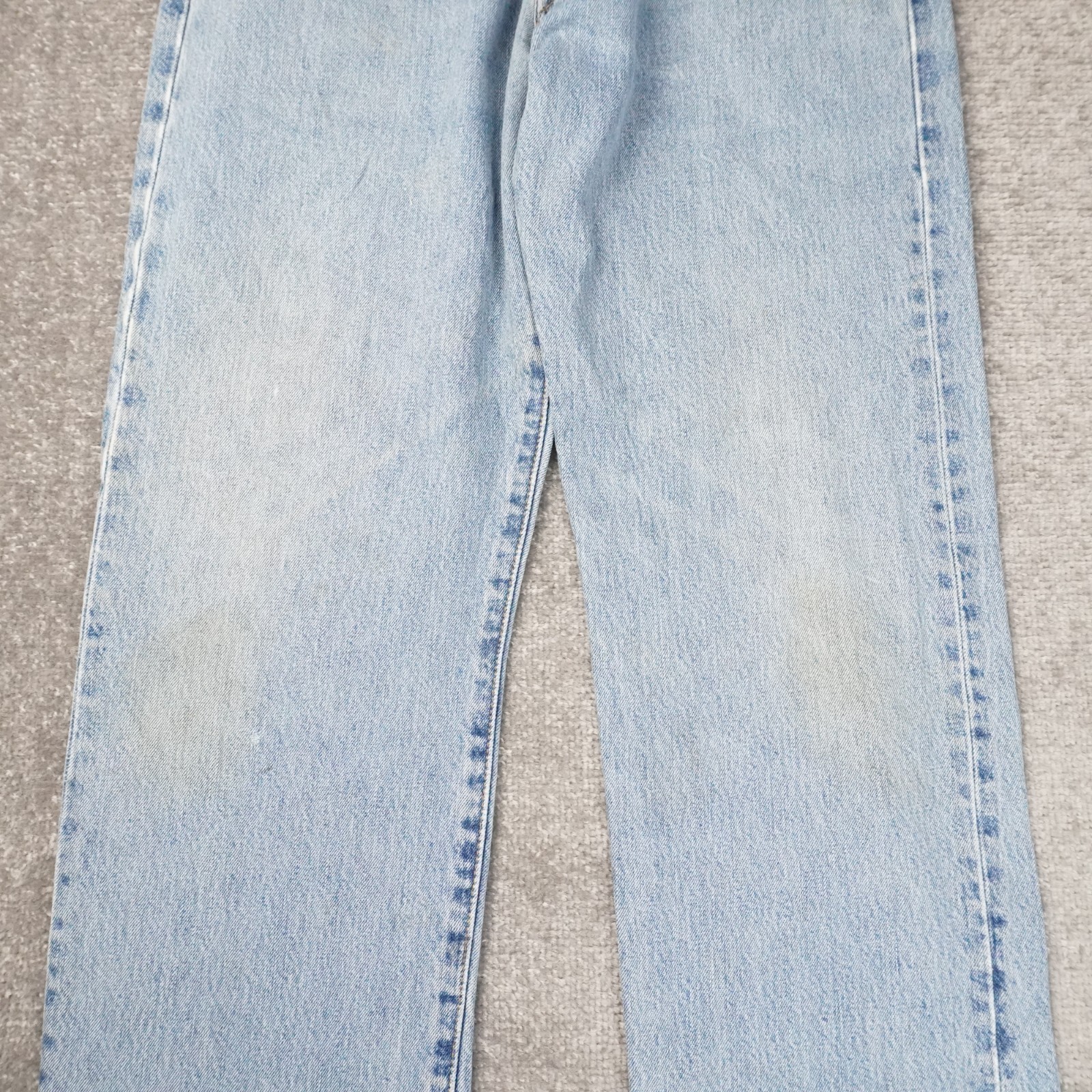 Levi's 501 Mens 35x32 Light Wash Straight Leg Blue Denim Jeans thumbnail 6