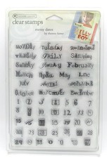 Autumn Leaves Clear Stamps: Messy Dates by Rhonna Farrer - Months, Days, Numbers