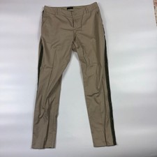 The Limited Office Pants Women's 2 Tan Stretch Side Beaded Regular Straight Leg