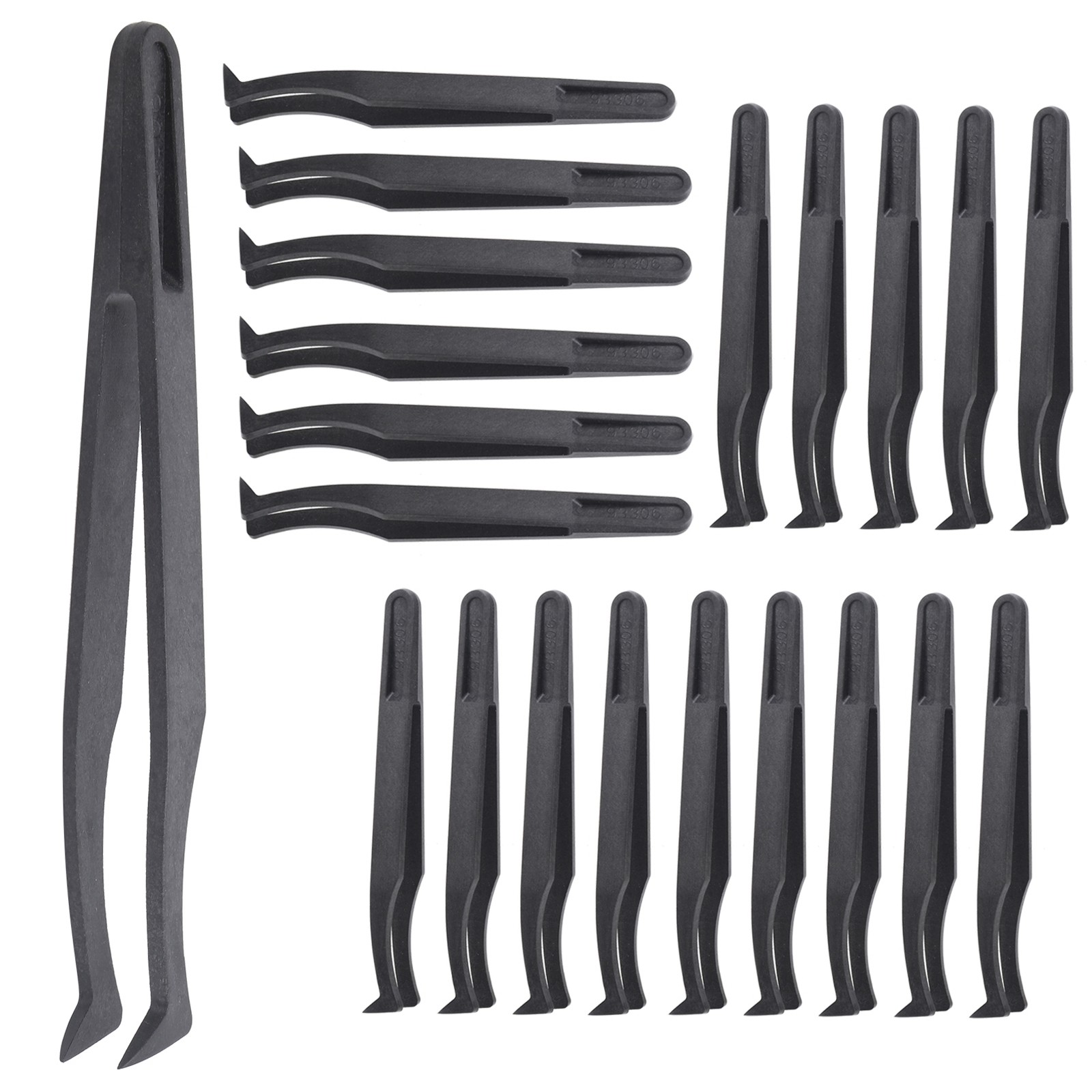 20Pcs AntiStatic Tweezers Carbon Fiber For Watch Phone Circuit Repairing 93306♫
