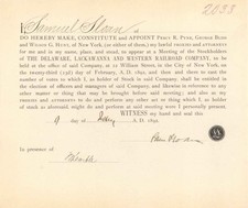 Appointment signed by Samuel Sloan - 1889 or 1892 dated Autographs - Autograph
