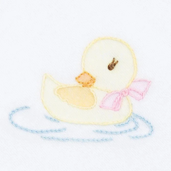 NWT Magnolia Baby Белый Розовый Утка Пухляки Пима Хлопковое платье Новорожденные NB Девочки - Изображение 2 из 2