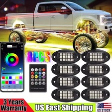 8pc Rgb Led Rock Lights Offroad Music Wireless Bluetooth Underglow Neon Lights 8pc Rgb Led Rock Lights Offroad Music Wireless Bluetooth Underglow Neon Lights
