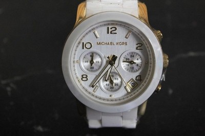 New Michael Kors Women's  Gold Tone/White Chronograph Watch MK5145
