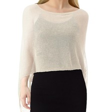 1 Pcs Women Sheer Poncho Shrug Summer Sheer Blouse Top Lightweight Poncho She...
