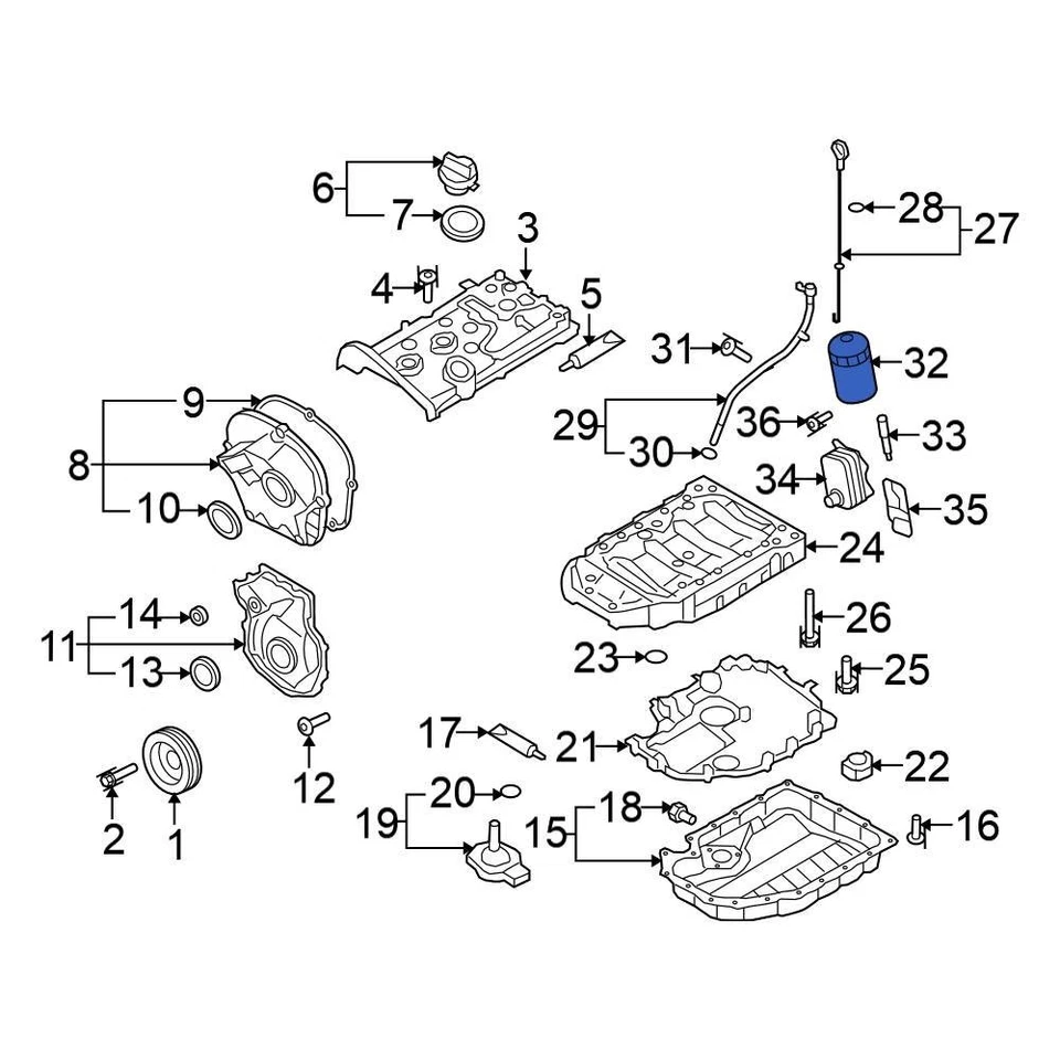 For Volkswagen Jetta 2008-2013 Volkswagen 06J115403Q Engine Oil Filter Foto 4 de 4