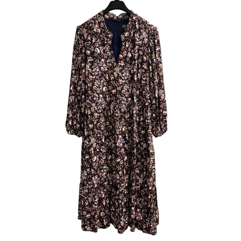 Robe Longue Fleurie Jessica Howard – Taille 6 – 55% Lin, 45% Rayonne – Occasion