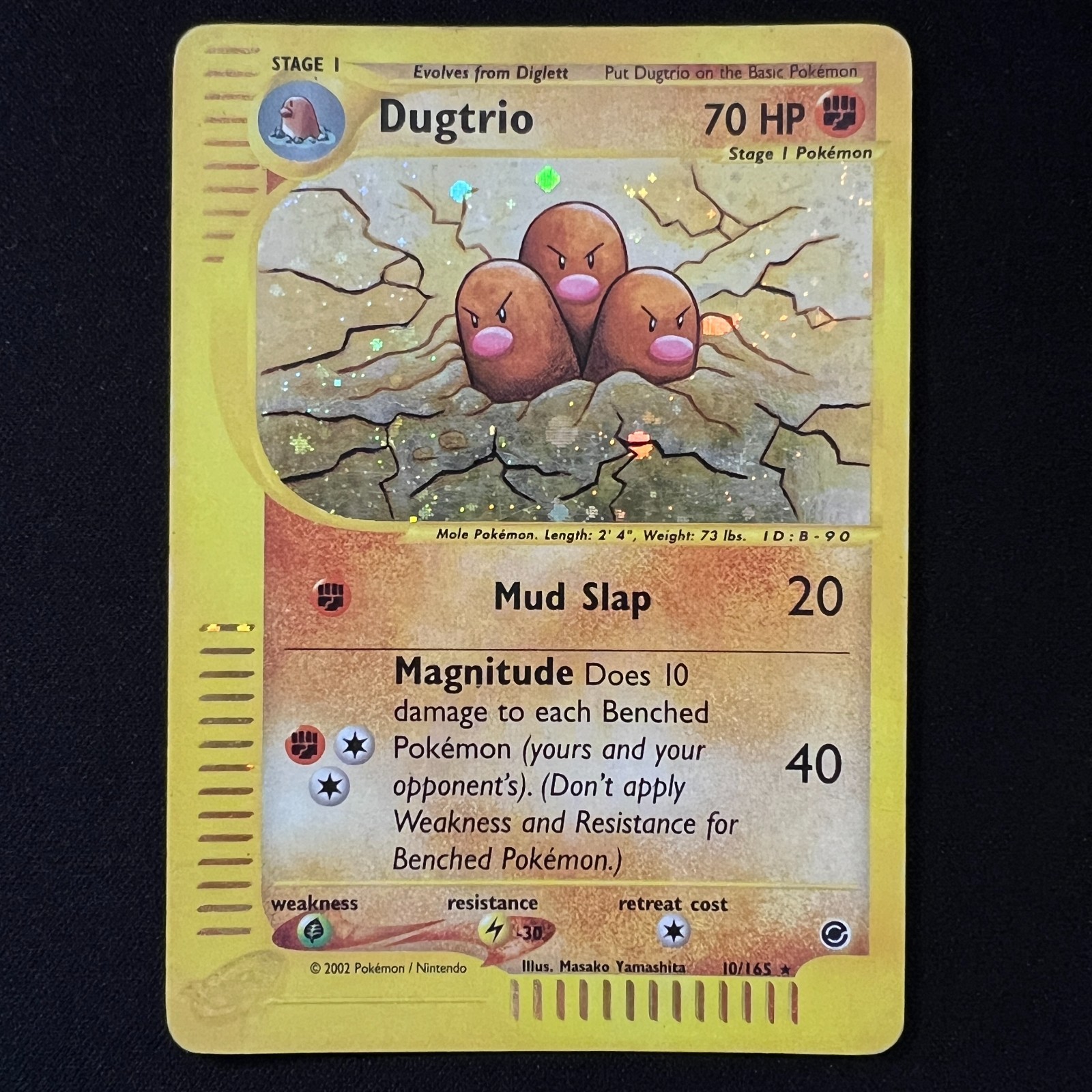 Dugtrio Holo Rare 10/165 Expedition WOTC E-Reader 2002 Pokemon (Clean Front) MP