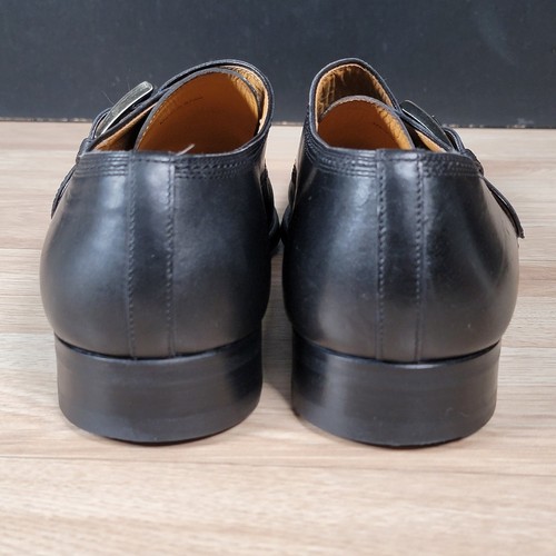Magnanni Monk Strap Shoes Mens Size 8.5 M Black Leather Chisel Toe Buckle - Picture 4 of 10