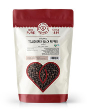 Tellicherry Black Peppercorns, Certified Organic 8 Oz 