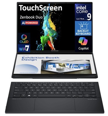 ASUS Zenbook DUO 14'' OLED WUXGA Touch Intel Ultra 9-285H 32GB 2TB SSD W11 Laptop