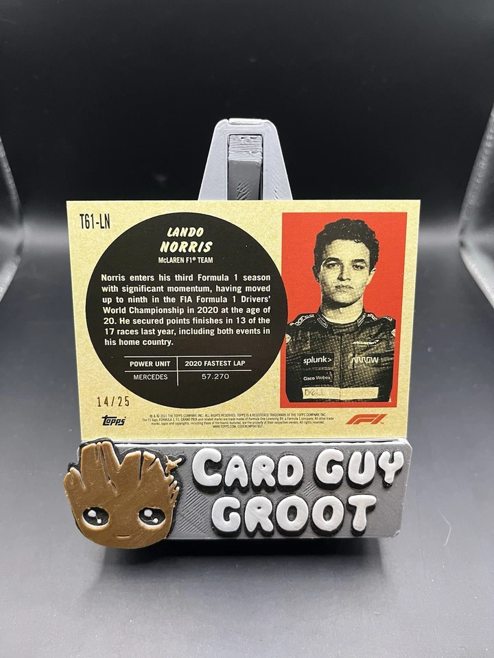 2021 Formula 1 Topps 1961 T61 Orange Foil /25 Lando Norris #T61-LN 🔥 McLaren F1 - Image 2 of 2