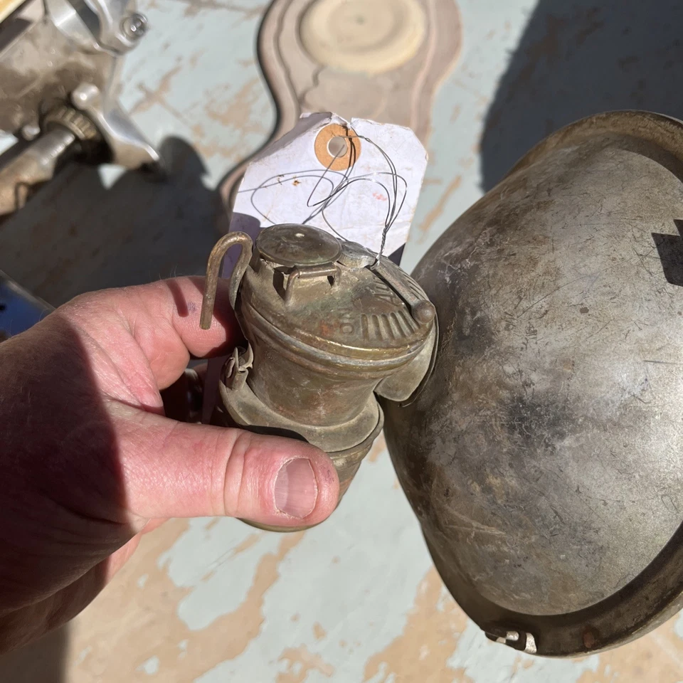 Early Teens Original carburo, faro, generador de carburo motocicleta temprana Foto 3 de 4