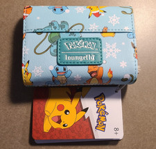 LOUNGEFLY Pok mon Tri-Fold Blue Christmas Wallet - NEW with tags  
