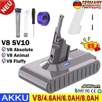 Für Dyson V8 Akku Absolute Animal SV10 Staubsauger Handstaubsauger Ersatzakku