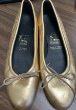 Selby Comfort Flex Women's Gold Shoes 9 1/2 N Flat Bow