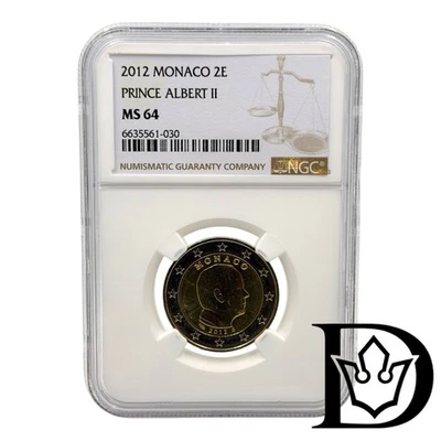 2 Euro Kursmünze Albert II Monaco 2012 NGC MS 64 - Bild 1 von 4