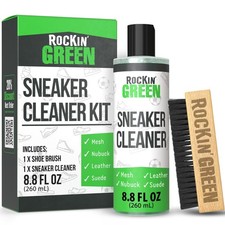 Rockin' Green Shoe Cleaner Kit w/ Brush for Sneakers Mesh Nubuck Leather Suede