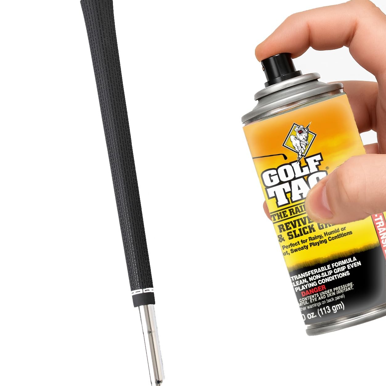 Golf Tac Grip Spray Adhesive for Golf Clubs and Golf Gloves Clean and Invisib...