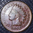 1892 Indian Head Penny/Cent (G : Corrosion) : Comb. Shipping