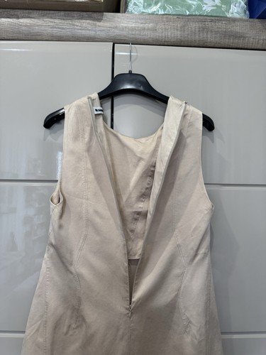 $2850 JIL SANDER 100% Silk Asymmetric Beige Flare Dress Cocktail Party Sz 36 - Picture 18 of 23