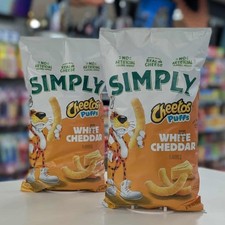 Simply Cheetos Puffs White Cheddar Cheese Flavoured Snacks 226g x 2 Bags USA