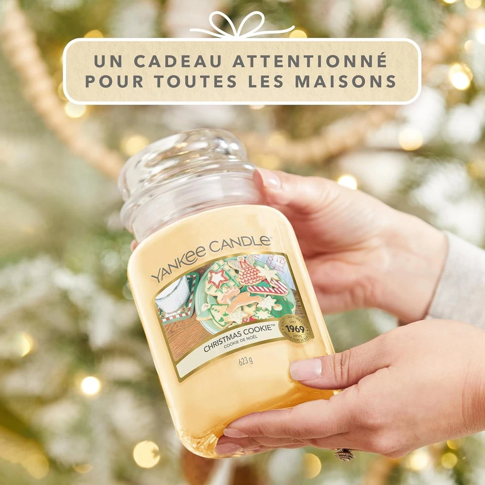 Yankee Candle Cookie Noël - Bougie Parfumée 150h - Cadeau Femme - Jarre 623g - Photo 2/4
