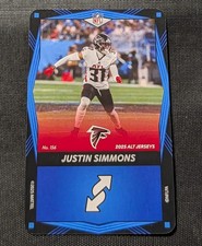 Justin Simmons Blue 2025 Uno Elite Alt Jerseys Edition Football Card 156 Falcons