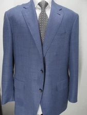 CANALI "Kei" mid-blue melange wool sport coat EU 56 US 44 R Y69