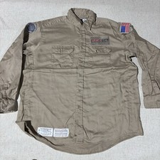 Bulwark FR EXCEL Men XL Long Flame Resistant Shirt Beige Work CAT 2 2112
