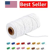 109 Yards 1.5mm Natural Cotton Macrame Cord - 35 Color Options for DIY Crafts