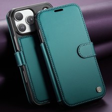 For iPhone 17e 17 16 15 14 13 12 Pro Max Magsafe Leather Flip Case Wallet Cover