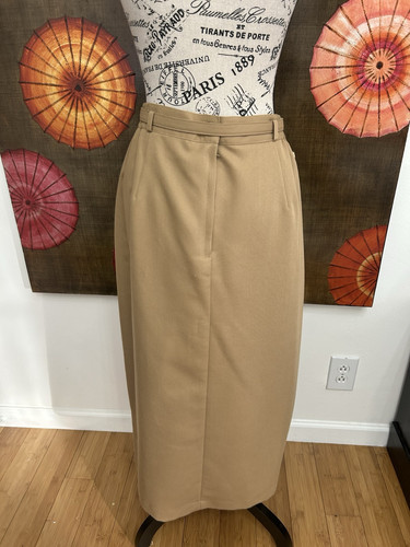 Gonna lunga con cintura vintage Worthington kaki accademia preppy nonna costiera 18 - Foto 1 di 6