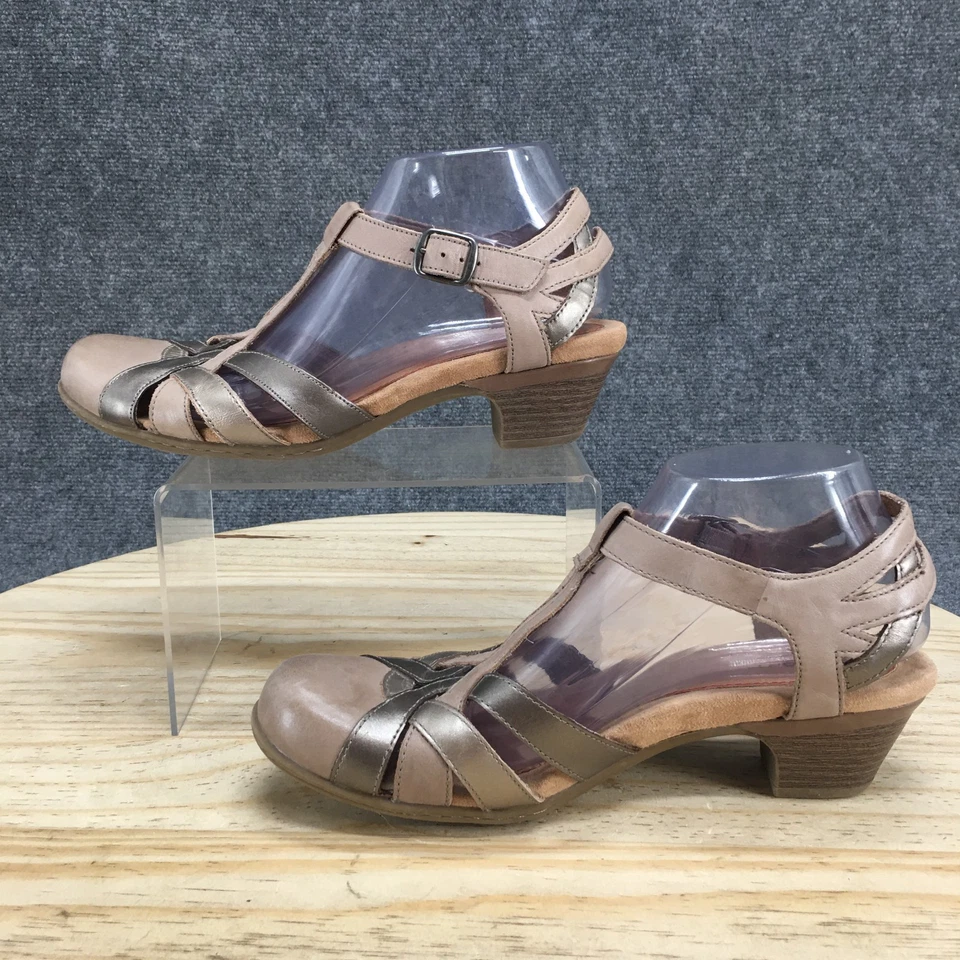 Rockport Cobb Hill Sandals Womens 9.5 M Beige Aubrey Ankle Strap Leather Buckle - Image 2 of 4