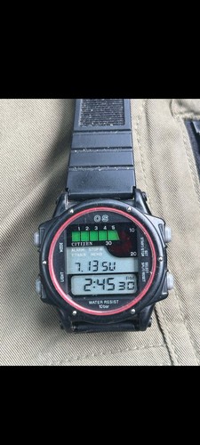 Reloj digital vintage Citizen D100 Promaster Windsurf para hombre