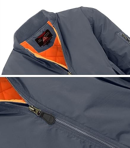 GALAXY BY HARVIC SPIRE BY GALAXY MEN FLIGHT JACKET CHARCOAL 2XL - Picture 2 of 5
