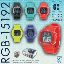 G&B Men's Digital LCD Watch Resin Strap Date Display 30m New