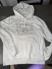Nike Sportswear Women  s Small Gray Fleece Pullover Hoodie w/ Pockets Logo
