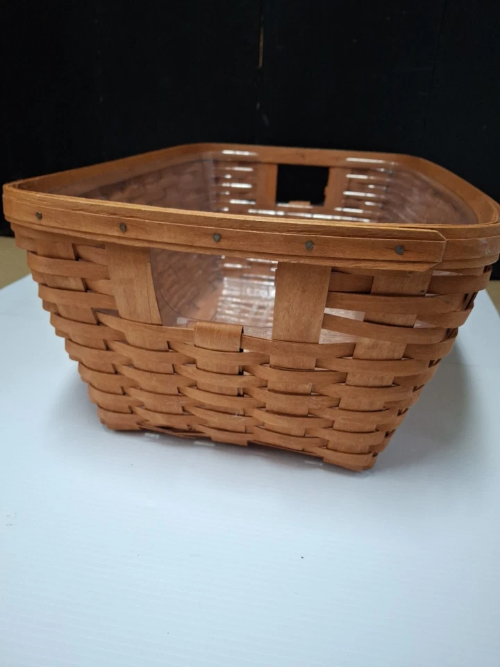 Vintage Retired 1985 Longaberger Large Laundry Basket with Plastic Insert 24x17 - Image 2 of 4