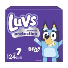 Luvs Size 7 Baby Diapers, Platinum Protection Bluey Diapers for Day  Night, ...