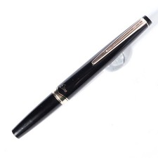 Pilot Elite 1974 Fountain Pen 18K Gold F Fine Cartridge Black Gold Used