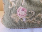 Vintage Sage Green with Roses 11 x 11 Needlepoint Decorative Pillow — photo 5