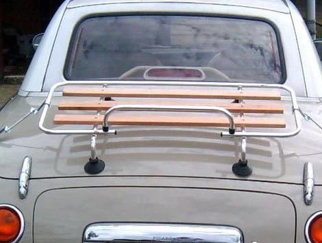 Boot luggage rack for Nissan Figaro classic aluminium wood slats and fitting kit