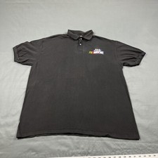 Vintage NASCAR Logo Polo Shirt Black XL VTG 90s Unisex USA Made