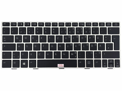 Tastatur DE Layout Für HP EliteBook Revolve 810 G2 - Schwarz Mit Silberrahmen & Beleuchtung