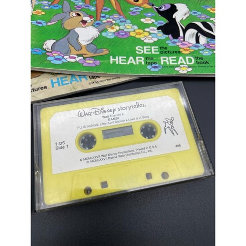 Walt Disney Storyteller Read Along Book Cassette Tape Snow White & Bambi - Picture 2 of 11