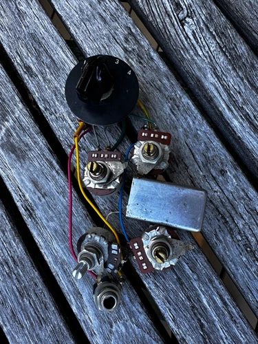 Gibson EB-3 Circa 1960 wiring harness set vintage pots rotary selector knob jack